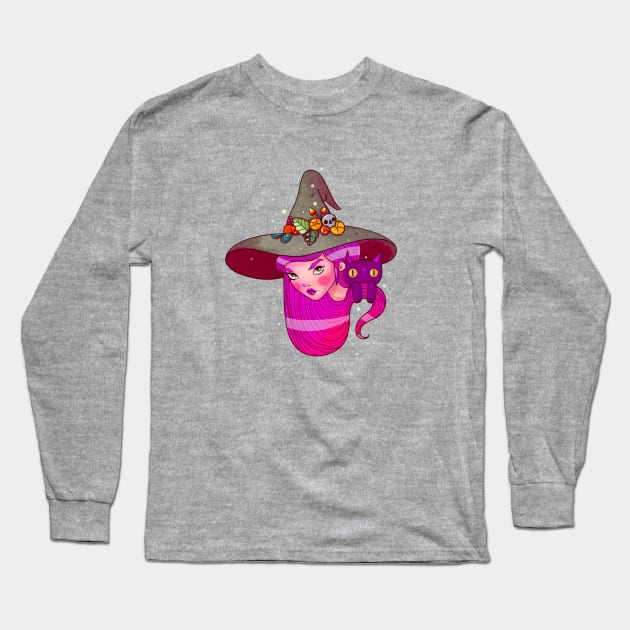 hello trick or treat Long Sleeve T-Shirt by Little Miss Arkham